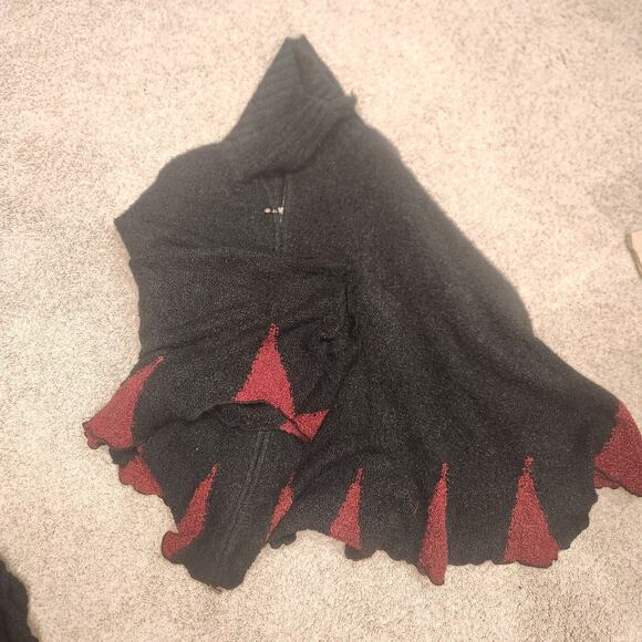 NWT Black And Red Mode Lia Peasant Skirt And Zip Up Poncho Set Sz XL - Picture 2 of 4